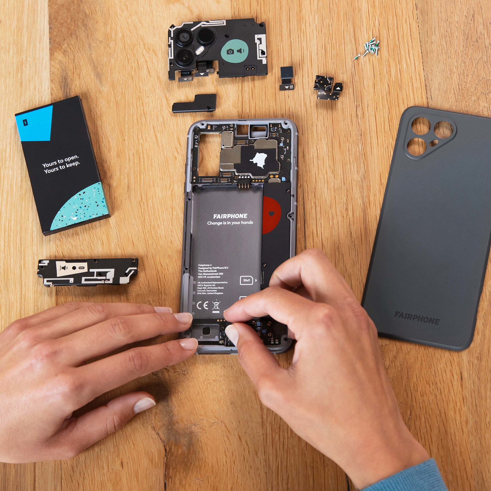 a Fairphone being repaired