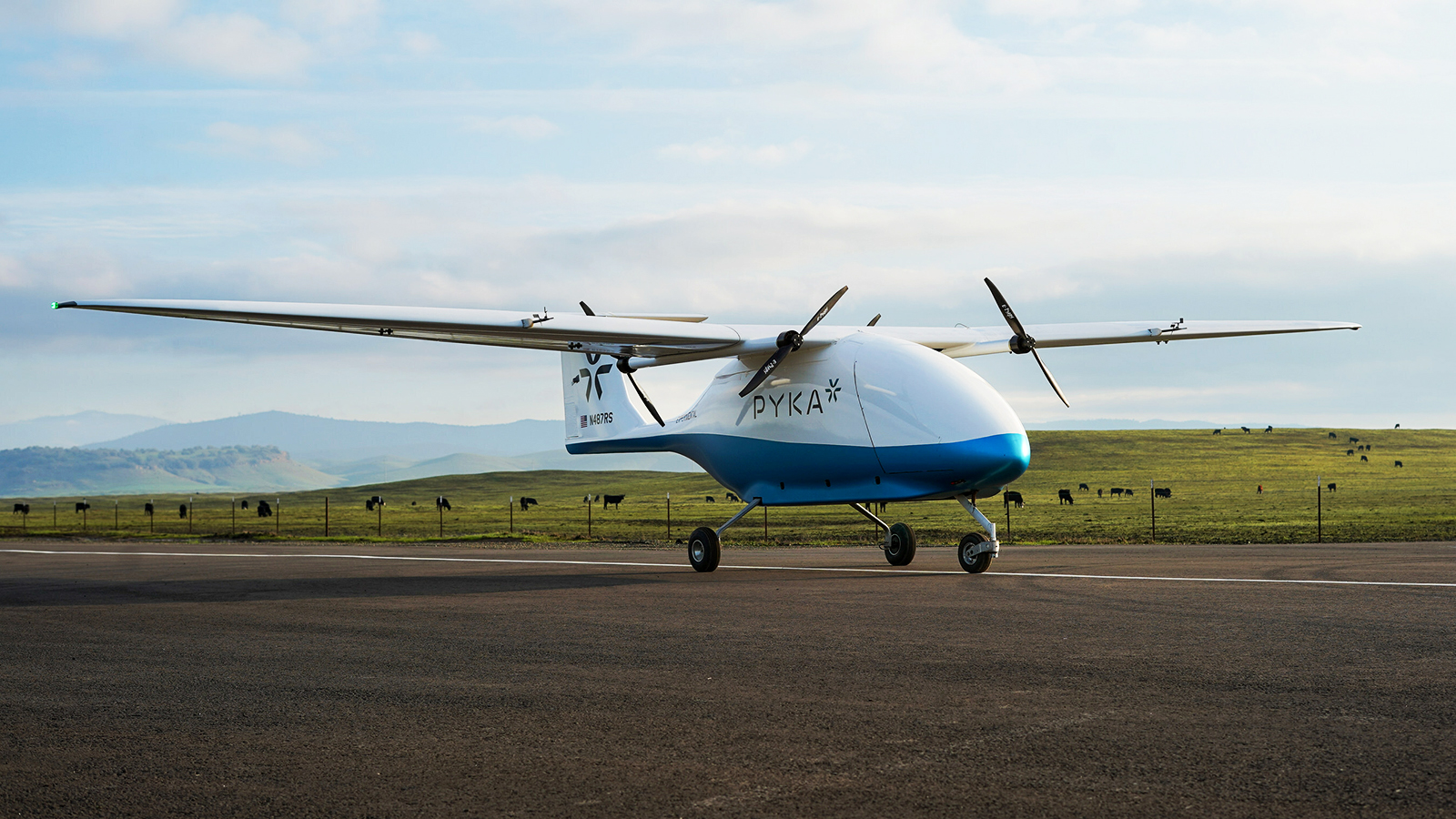 A Pelican plane on a runway