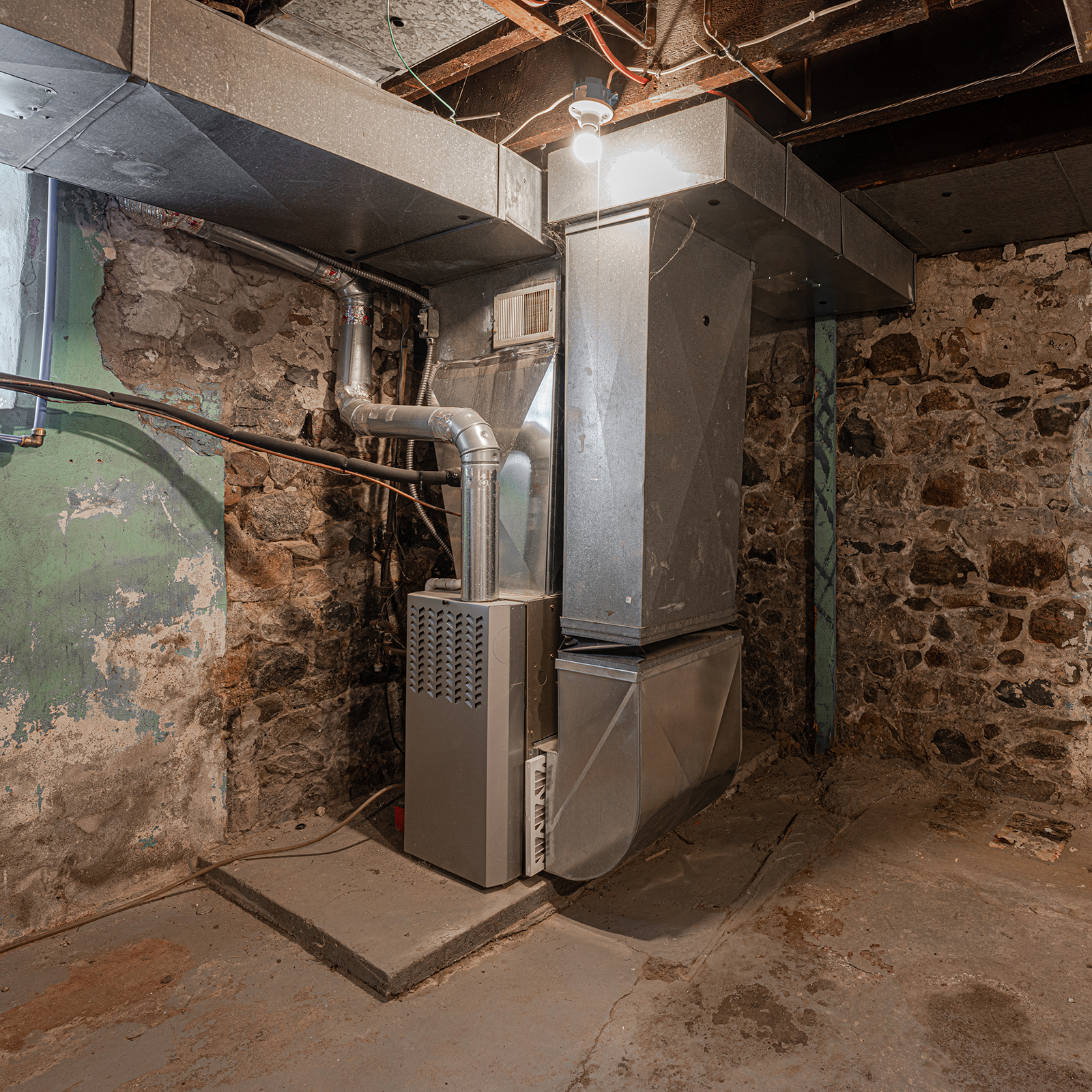 a basement furnace