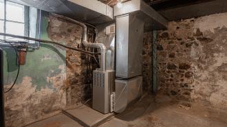 a basement furnace