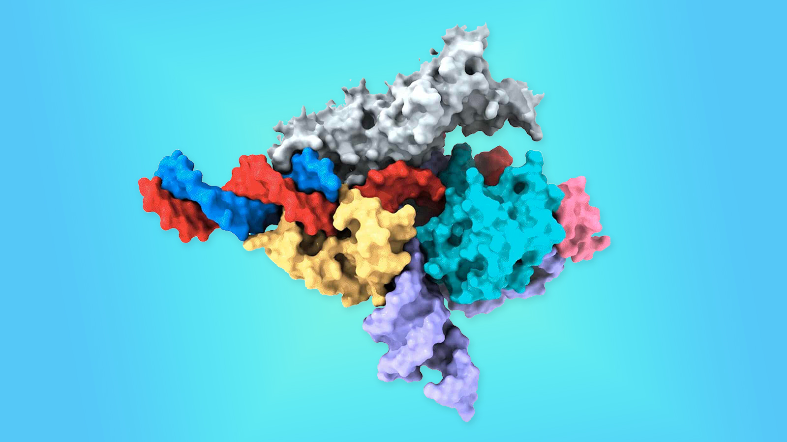 a 3D-model of a Fanzor protein based gene-editing system