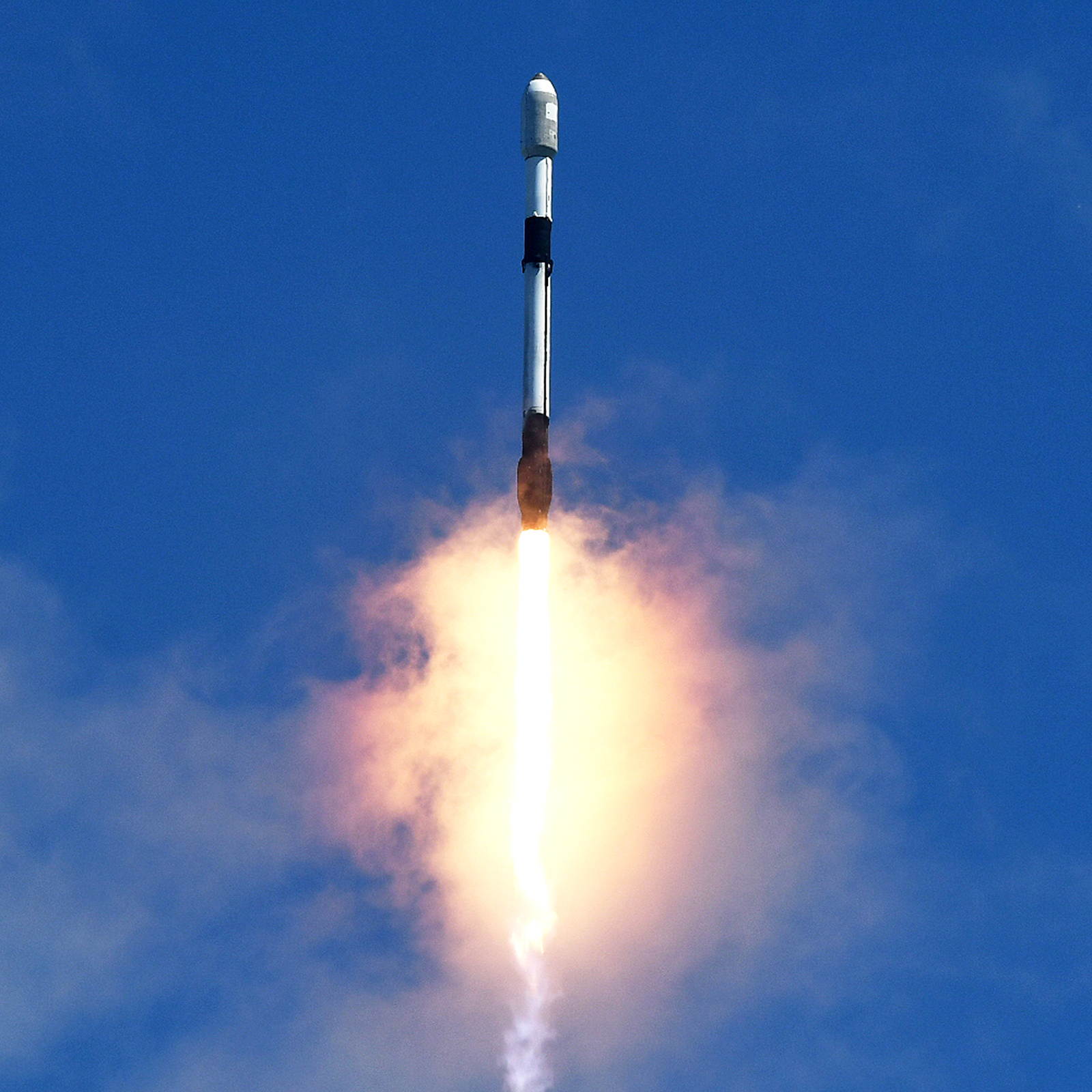 a rocket in mid-flight