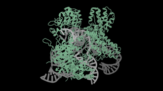 3d illustration of an ai-designed crispr system